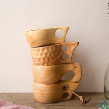 Load image into Gallery viewer, New Chinese Portable Wood Coffee Mug Rubber Wooden Tea Milk Cups Water Drinking Mugs Drinkware Handmade Juice Lemon Teacup Gift
